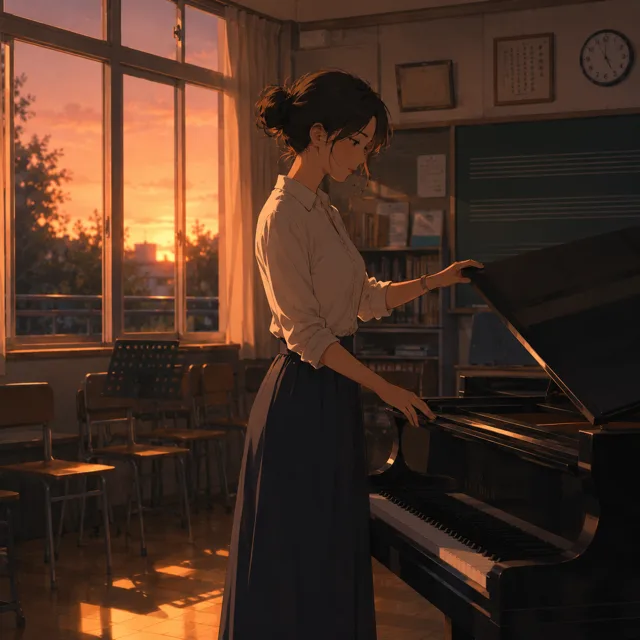 音楽室の女性