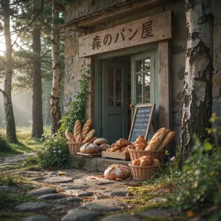 森のパン屋の看板