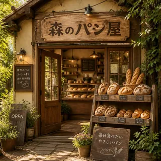 森のパン屋の看板