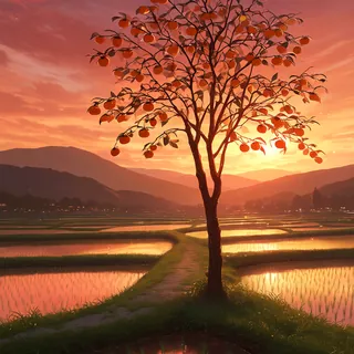 夕暮れの田園